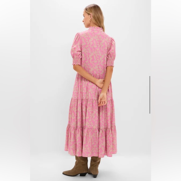 NWT Tuckernuck Tan & Pink Vines Bennett Maxi Dress - Picture 4 of 6